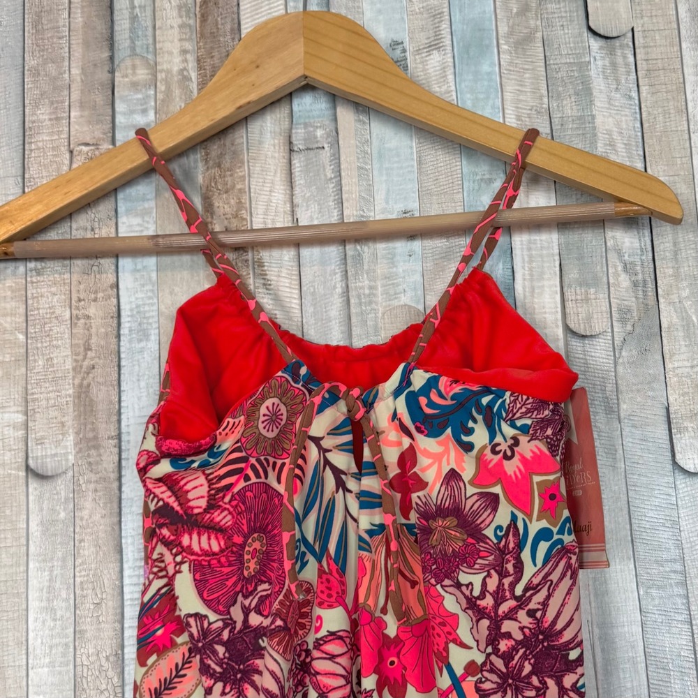 New Maaji Girls Blouson One Piece Swimsuit Tropical Floral Mixed Print Bright 16 - Picture 5 of 9